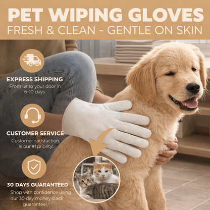 Pet Wiping Gloves (6 Pack)